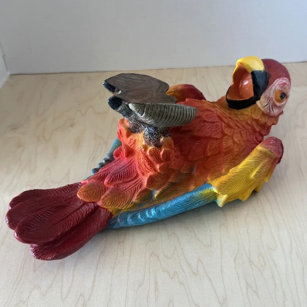 Decorative Drunk Parrot Wine Bottle Holder Caddy Display Multicolor Wood